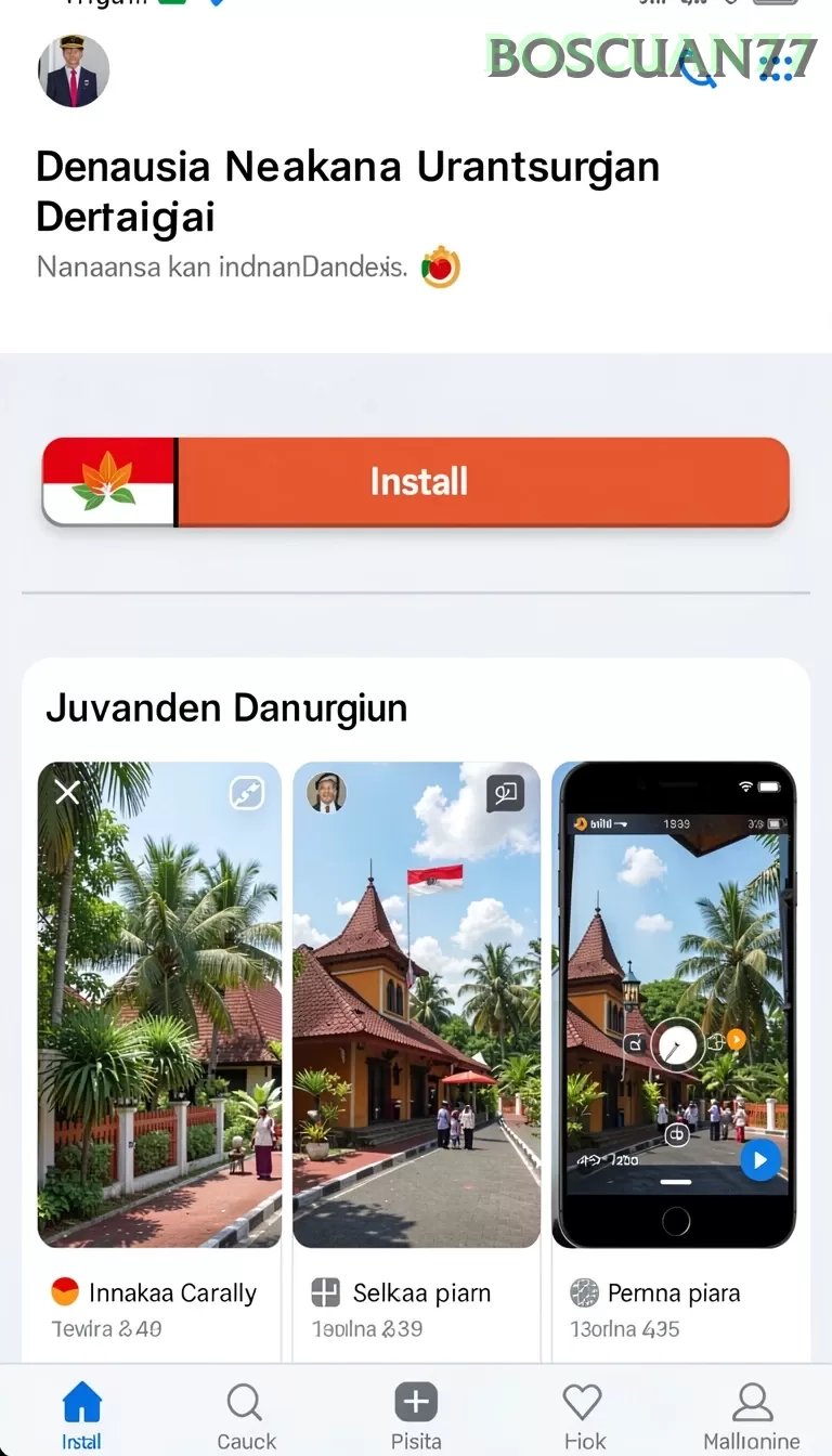 Cuplikan layar 77RP — menu navigasi